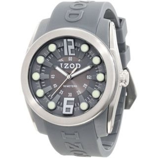 Izod Men's Grey Monochromatic Rubber Strap Quartz Watch Izod Men's More Brands Watches