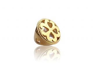 silver gold plated cut out cross ring by decï