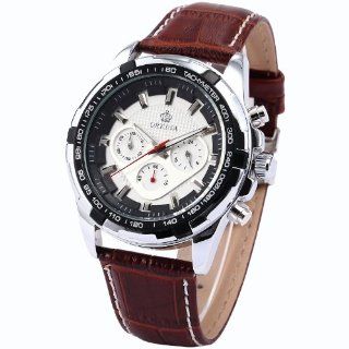 ORKINA Men's Chronograph Brown Leather Band Sport Quartz Wrist Watch ORK133 at  Men's Watch store.