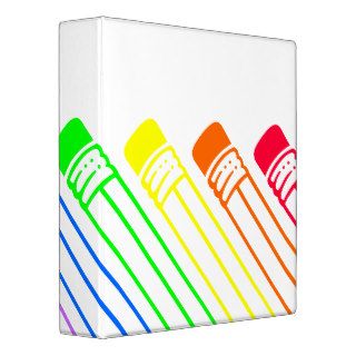 Rainbow Colored Pencils Designed Binder
