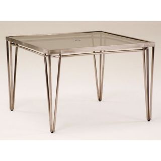 Klip Square Glass Top Dining Table with Umbrella Hole