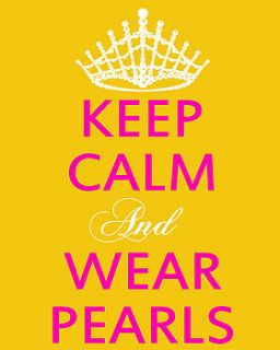 'keep calm and wear pearls' print by rossana novella wall decor