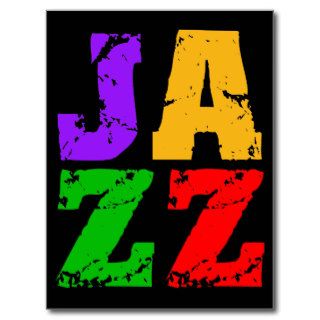 Colorful cool jazz postcards