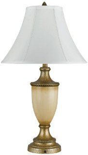 Cal Lighting LA 131 Pushbutton Base Switch Night Stand Table Light, Antique Gold   Table Lamps  