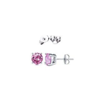 2.00 Carat Garnet Color Cubic Zirconia Earrings 925 Sterling Silver Stud Earrings January Birthstone Jewelry