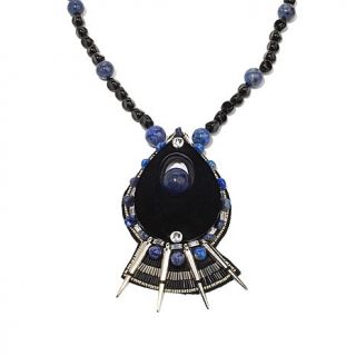 RK by Ranjana Khan Blue Lapis, Crystal and Bead 20 1/2" Necklace
