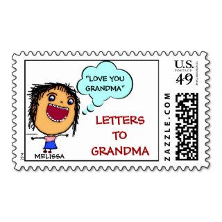 Letters To Grandma Cartoon Stamp