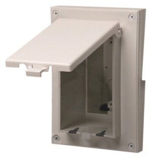 Arlington DBVR131W 1 Vertical Electrical Box with Weatherproof Cover for Rigid Siding, White, 1/4 Inch or 5/16 Inch Lap    