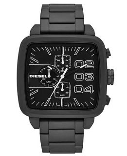 Diesel Watch, Mens Chronograph Black Ion Plated Stainless Steel Bracelet 48mm DZ4300   Watches   Jewelry & Watches