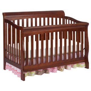 Delta Children's Products Silverton Sleigh 4 in 1 Crib, Dark Cherry  Convertible Cribs  Baby