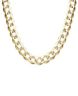 14k Gold Necklace, 22 Curb Chain (7mm)   Necklaces   Jewelry & Watches