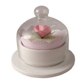 ceramic glass bell cupcake stand by little cupcake boxes