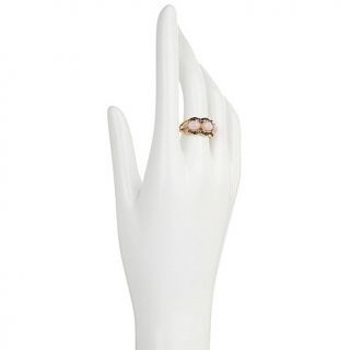 Champagne Diamond and Pink Opal Vermeil Ring