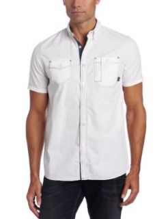 Company 81 Men's Short Sleeve Solid Woven, White, Large at  Mens Clothing store Button Down Shirts