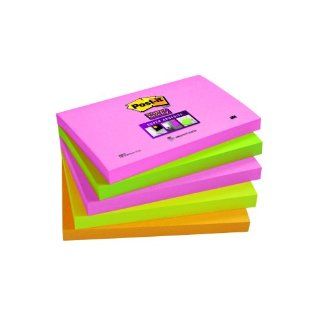 POSTIT SUP STICKYNOTE 76X127 NEON RBW P5  Sticky Note Pads 