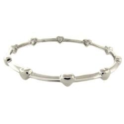 Molly and Emma Silver Overlay Children's Heart Bangle Bracelet Molly and Emma Children's Bracelets