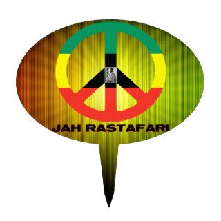 Jah Rastafari Peace Sign Selassie I Cake Toppers