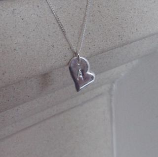 personalised silver heart charm necklace by anne reeves jewellery