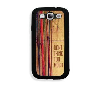 Dont Think Too Much Hipster Quote Bamboos Background Samsung Galaxy S3 SIII i9300 Case Fits   Samsung Galaxy S3 SIII i9300 Cell Phones & Accessories