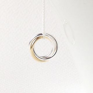 tiny simple silver and 18 carat gold necklace by silversynergy