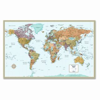 ADVANTUS CORPORATION M Series Full Color Laminated World Wall Map, 50