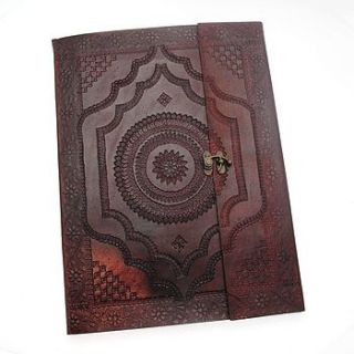 indra x large embossed leather photo album by paper high