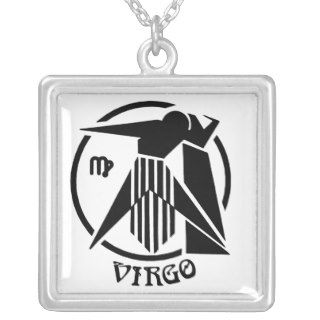 Square Virgo Zodiac Sign Custom Necklace