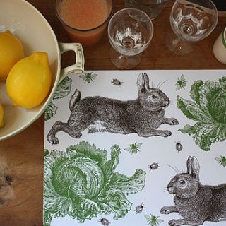 rabbit and cabbage placemat by thornback & peel