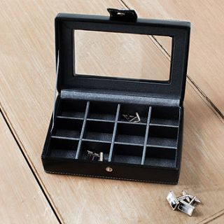 mens black cufflink and jewellery box by simply special gifts