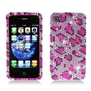 Aimo Wireless IPHONE4GPCDI123 Bling Brilliance Premium Grade Diamond Case for iPhone 4   Retail Packaging   Pink Leopard Cell Phones & Accessories