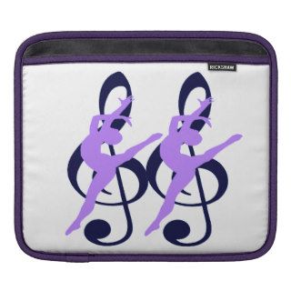 One music note and abstract modern art dancer iPad sleeve