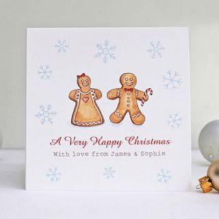 personalised gingerbread christmas cards by love give ink