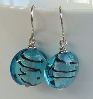 handmade silver turquoise drop earrings by handmade silver by helle