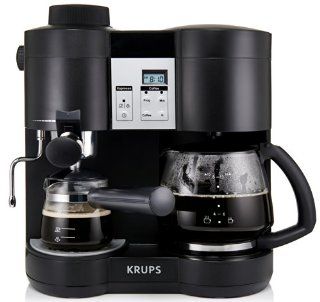 KRUPS XP160050 Coffee Maker and Espresso Machine Combination, Black Espresso And Coffee Maker Combo Kitchen & Dining