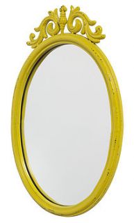 baroque oval yellow mirror by i love retro