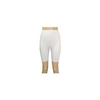 Women's Combed Cotton Thermal Rib Knit Above Knee Pant   White Large Base Layer Bottoms