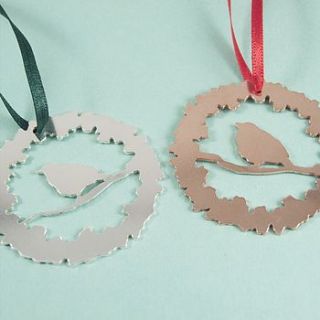 silver or copper christmas ornament by fragment designs