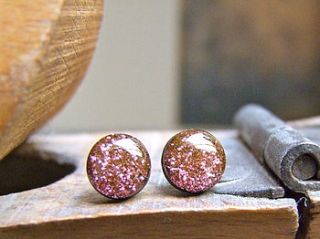 plum glitter earrings by home & glory
