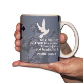 Religious Bible Quote Coffee Mug   Psalms 11824   15 Oz Coffee Cups Kitchen & Dining
