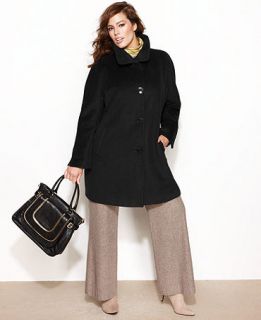 Ellen Tracy Plus Size Wool Angora Blend A Line Walker Coat   Coats   Women