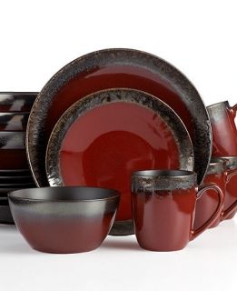 Gourmet Basics by Mikasa Calder Red 16 Piece Set   Casual Dinnerware   Dining & Entertaining