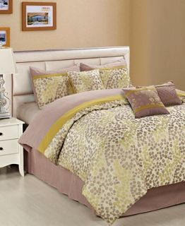 CLOSEOUT Odelia 7 Piece King Jacquard Comforter Set   Bed in a Bag   Bed & Bath