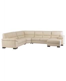 Spencer Leather Sectional Sofa, 3 Piece (Left Arm Facing Loveseat, Right Arm Facing Loveseat and Corner Unit) 112W X 112D X33H   Furniture