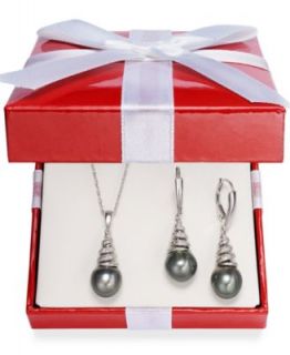 Diamond Earrings, Sterling Silver Diamond Hoop Earrings (1 ct. t.w.)   Jewelry & Watches