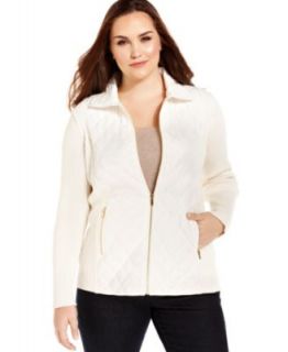 Calvin Klein Plus Size Moto Sweater Jacket   Jackets & Blazers   Plus Sizes