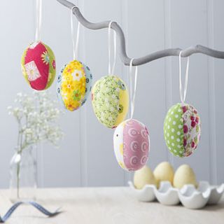 hanging fabric easter egg by the contemporary home