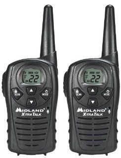 Midland LXT118 22 Channel GMRS with 18 Mile Range, E Vox, and Channel Scan (Pair)  Frs Two Way Radios 