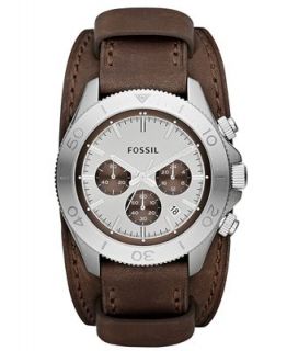 Fossil Mens Chronograph Retro Traveler Brown Double Pad Leather Strap Watch 45mm CH2857   Watches   Jewelry & Watches