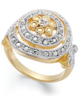 Victoria Townsend Diamond Circle Ring in 18k Gold over Sterling Silver (1/10 ct. t.w.)   Rings   Jewelry & Watches