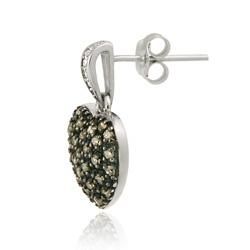DB Designs Sterling Silver 3/4ct TDW Brown/ White Diamond Heart Earrings (I J, I2 I3) DB Designs Diamond Earrings